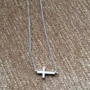 Nadri cross sideways necklace